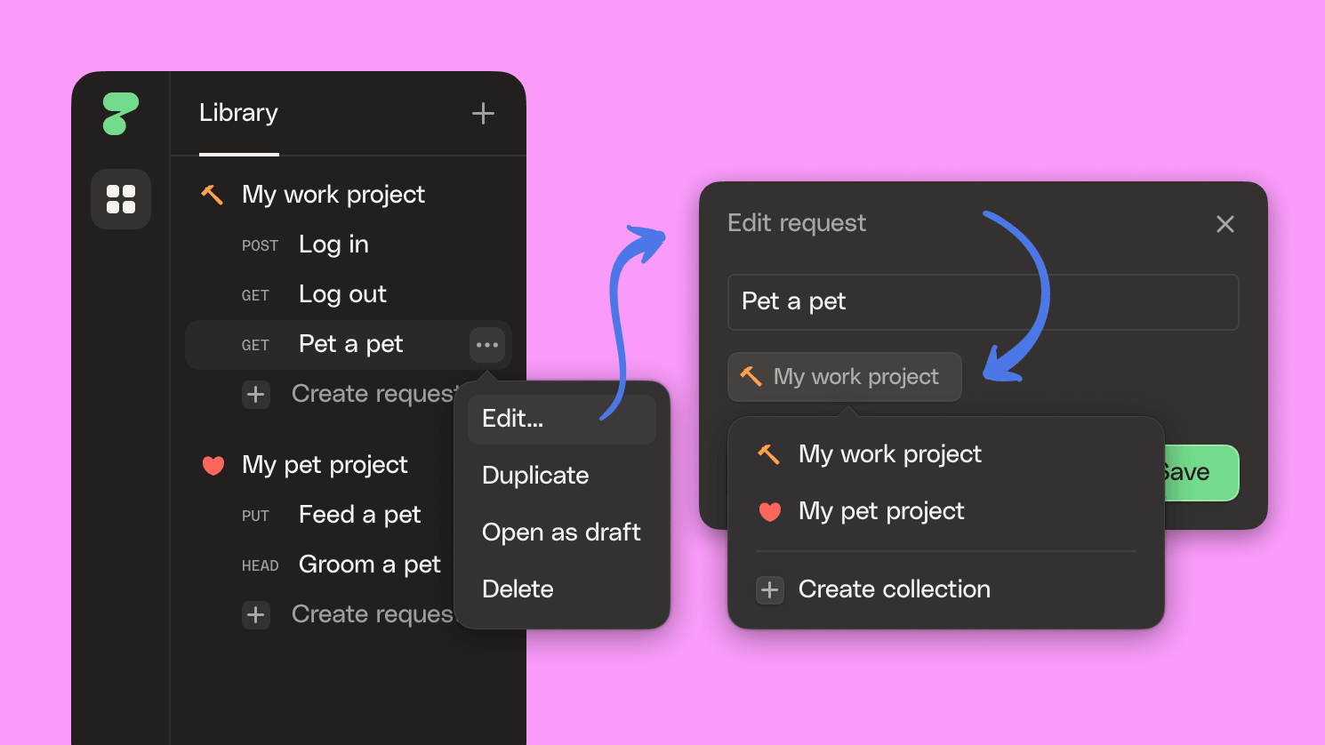 Library context menu